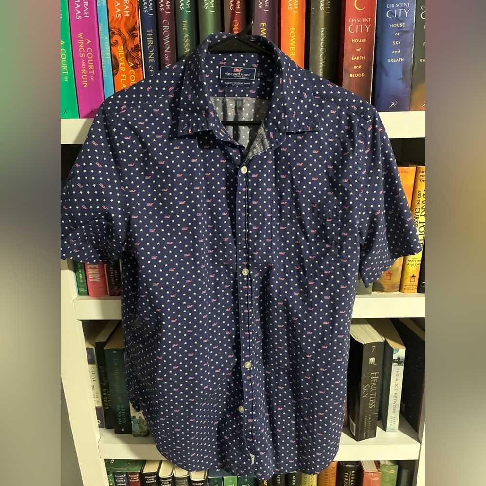 Vineyard Vines Blue and White Dot Shirt